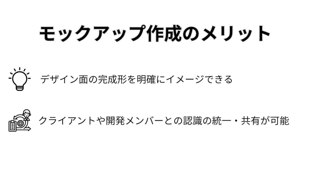 モックアップ作成のメリットについて書かれています